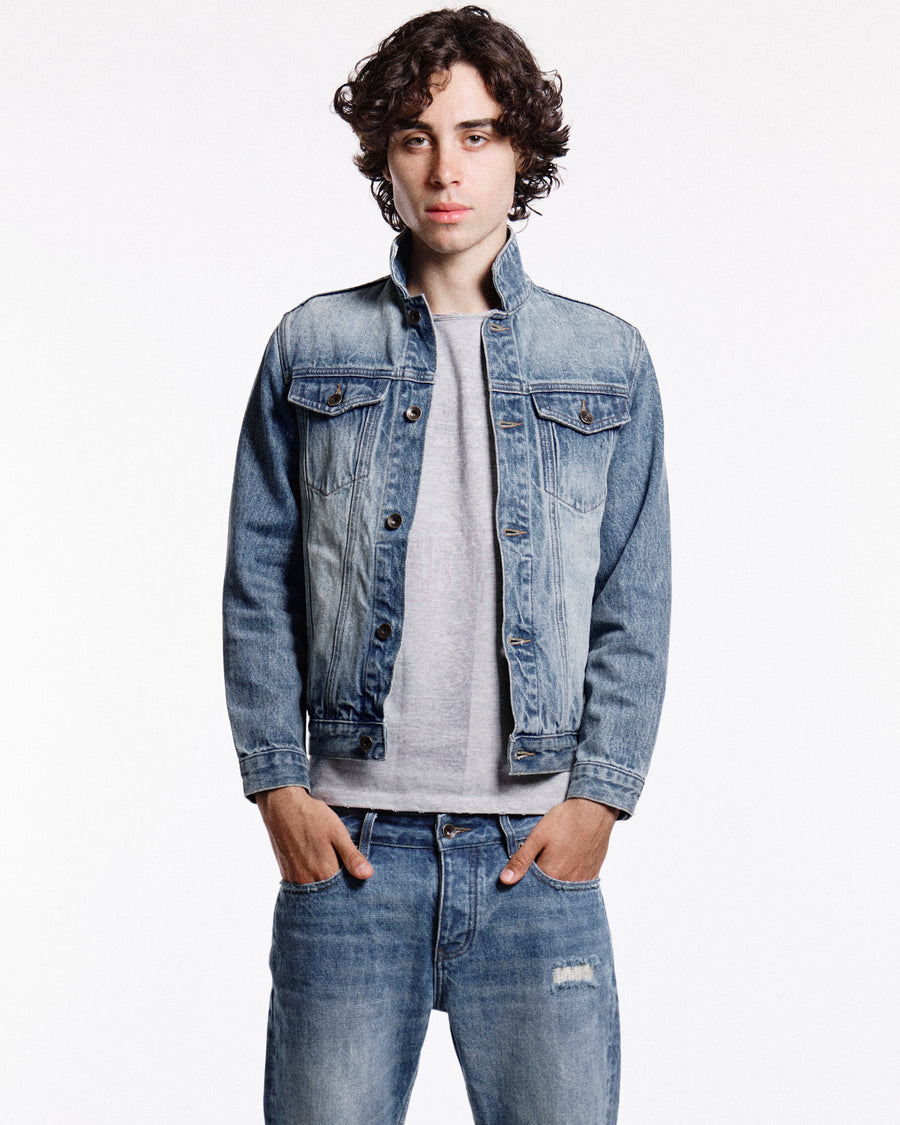 'Faded' washed blue jacket