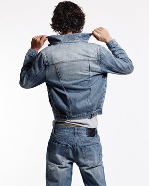 'Faded' washed blue jacket