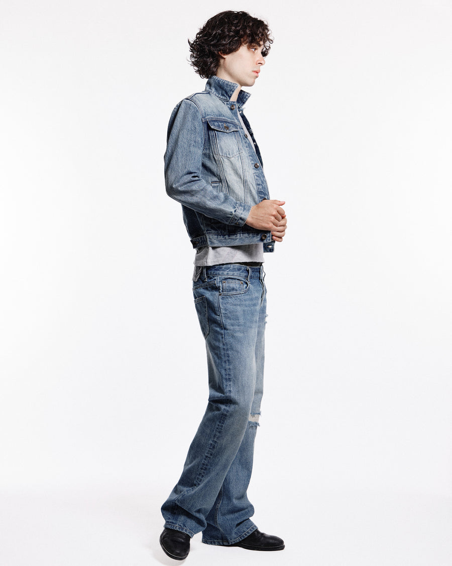 'Faded' washed blue jacket