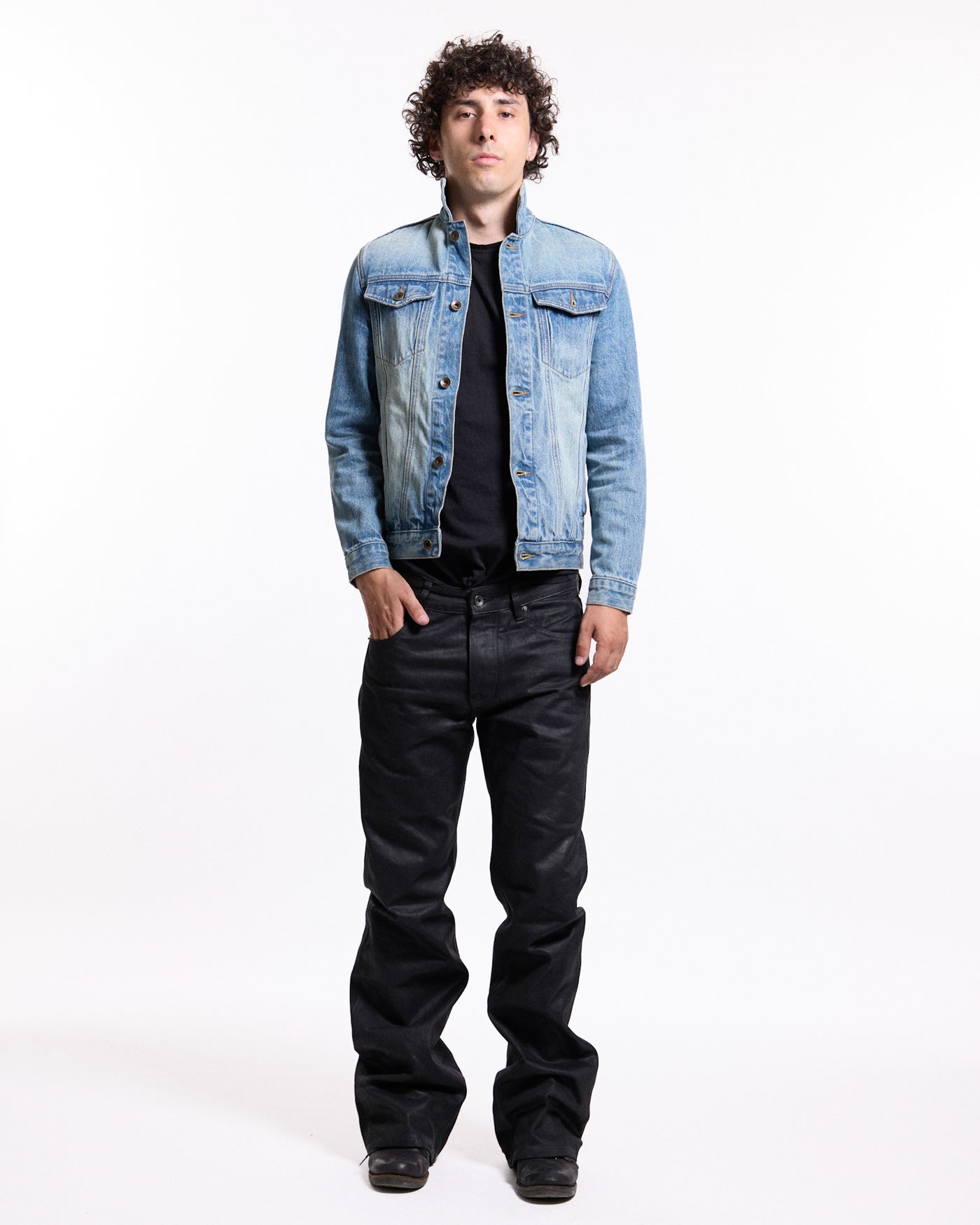 'Faded' washed blue jacket